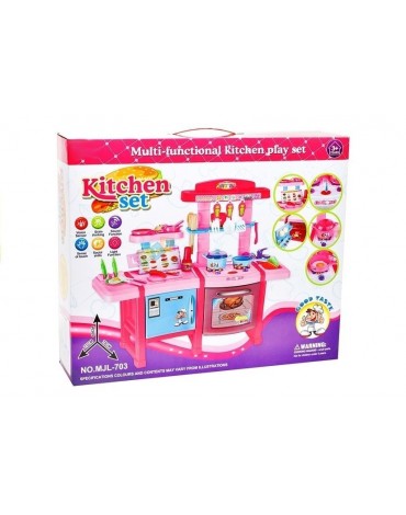 Vaikiška virtuvėlė su šaldytuvu, orkaite ir aksesuarais