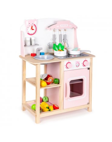 Rožinė medinė virtuvėlė EcoToys